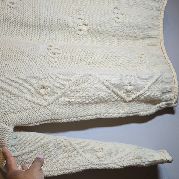 Doogan Donegal Pure New Wool Ireland Cable Knit Rolled Kneck Sweater NWOT - Picture 4 of 15